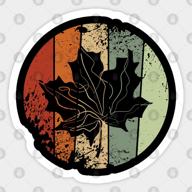 Maple Leaf Autumn Vintage Sticker by Teeladen